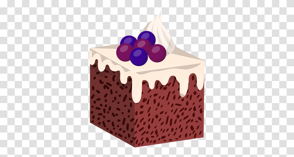 Vanilla Cake Slice With Blueberries & Svg Dessert Box Art, Cream, Food, Creme, Icing Transparent Png