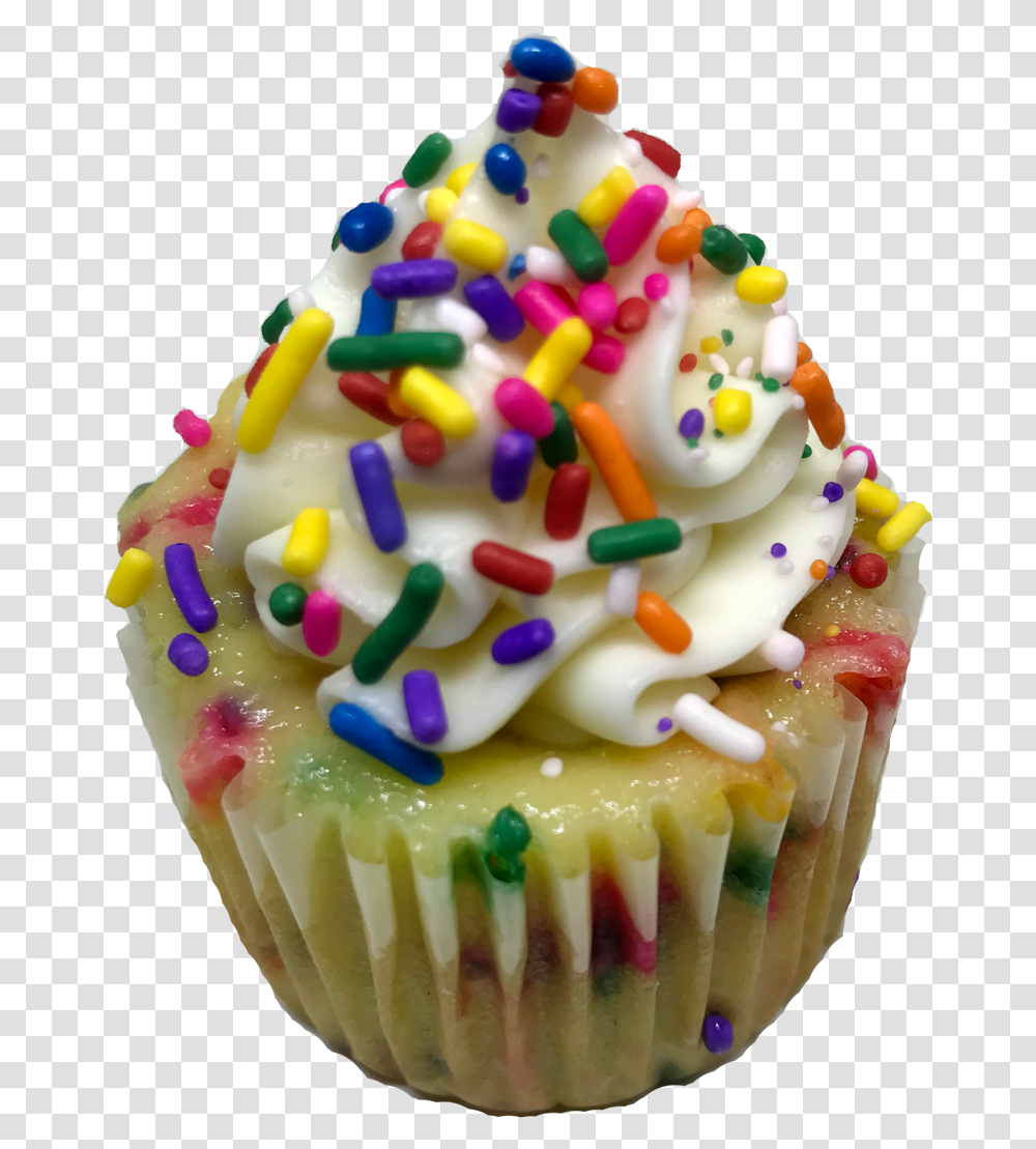 Vanilla Cupcake Clipart Funfetti Cupcake Funfetti Cupcake, Birthday Cake, Dessert, Food, Cream Transparent Png