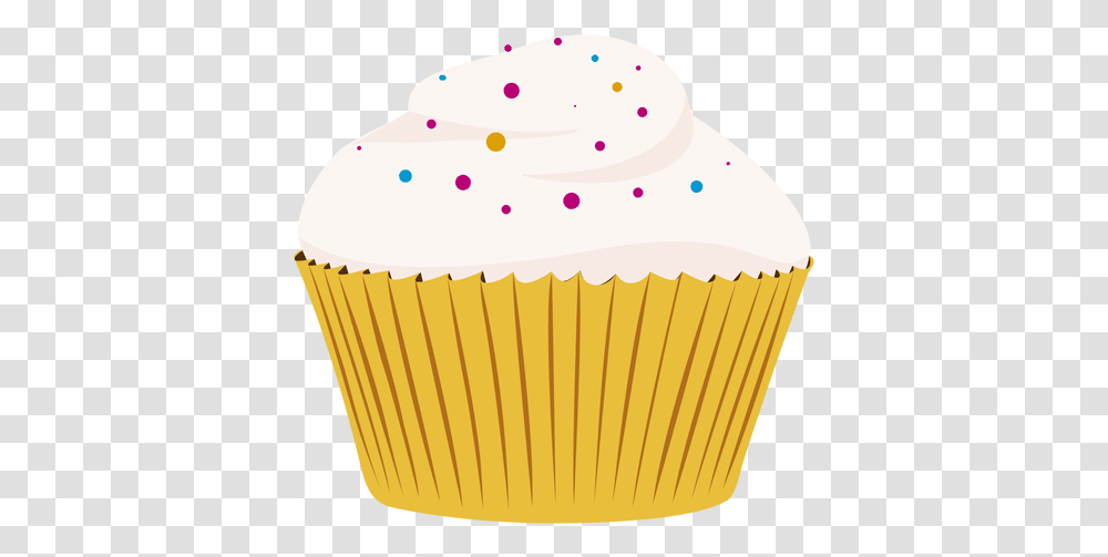 Vanilla Cupcake Illustration & Svg Vector File Cartoon Vanilla Cupcake, Cream, Dessert, Food, Creme Transparent Png