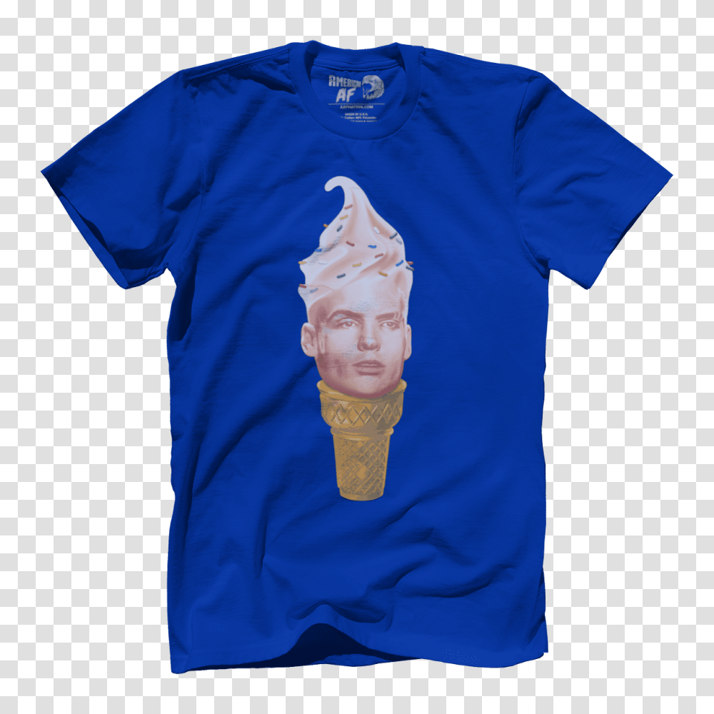 Vanilla Ice Cream Cone American Af, Apparel, Dessert, Food Transparent Png