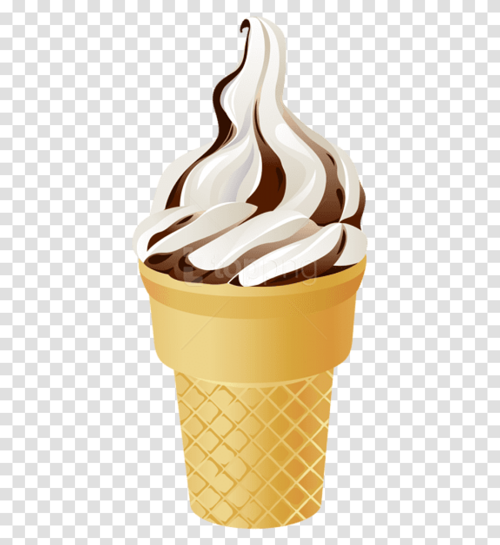 Vanilla Ice Cream Cone, Dessert, Food, Creme, Whipped Cream Transparent Png