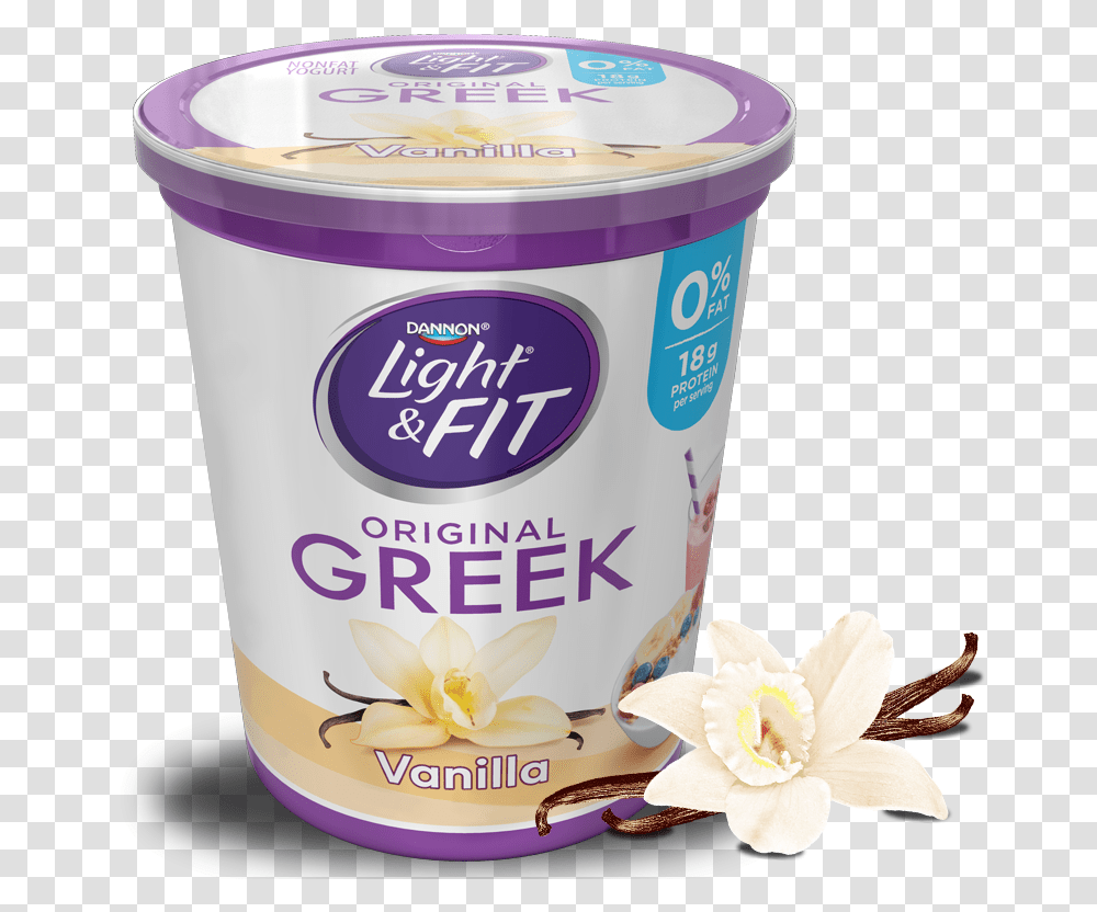 Vanilla Light Fit Nonfat Light And Fit Greek Vanilla Yogurt, Dessert, Food, Cream, Creme Transparent Png