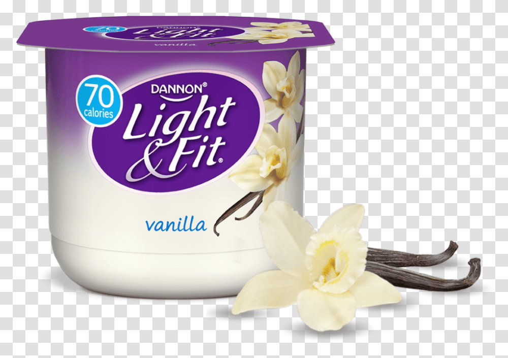 Vanilla Nonfat Yogurt Light And Fit Yogurt Peach, Plant, Flower, Blossom, Dairy Transparent Png