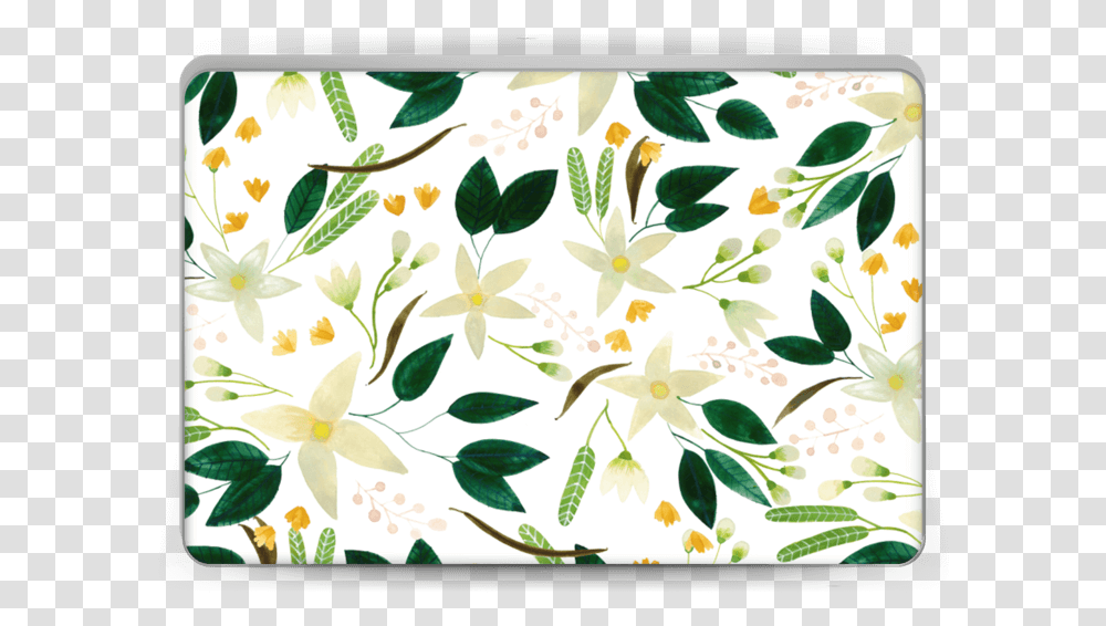 Vanilla Skin Laptop Jasmine, Floral Design, Pattern Transparent Png