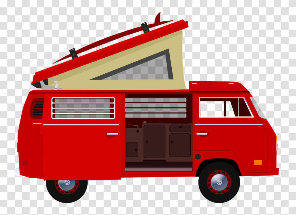 Vans Clipart Hippy Van, Fire Truck, Vehicle, Transportation, Bus Transparent Png