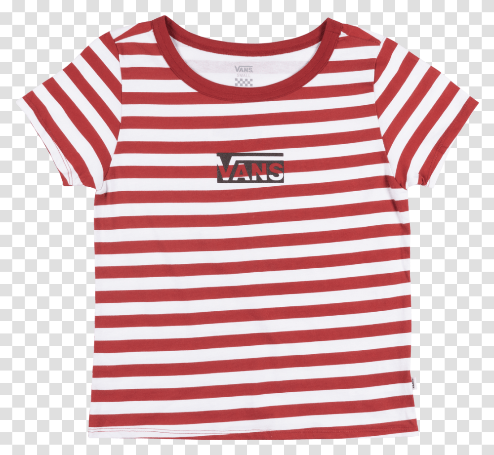 Vans Off The Wall Stripe Skimmer T Shirt Red White White And Red Striped Shirt, Apparel, T-Shirt, Sleeve Transparent Png