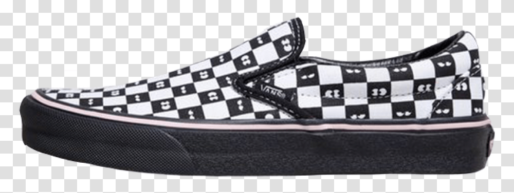 Vans X Lazy Oaf Slip On Checkerboard Black Womens Vans Lazy Oaf Slip, Apparel, Shoe, Footwear Transparent Png