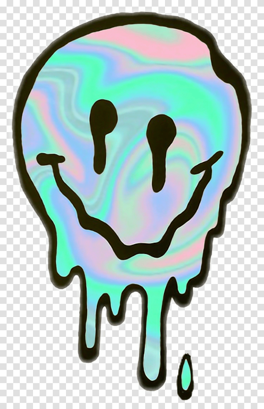 Vapor Wave Melting Smiley Face Transparent Png