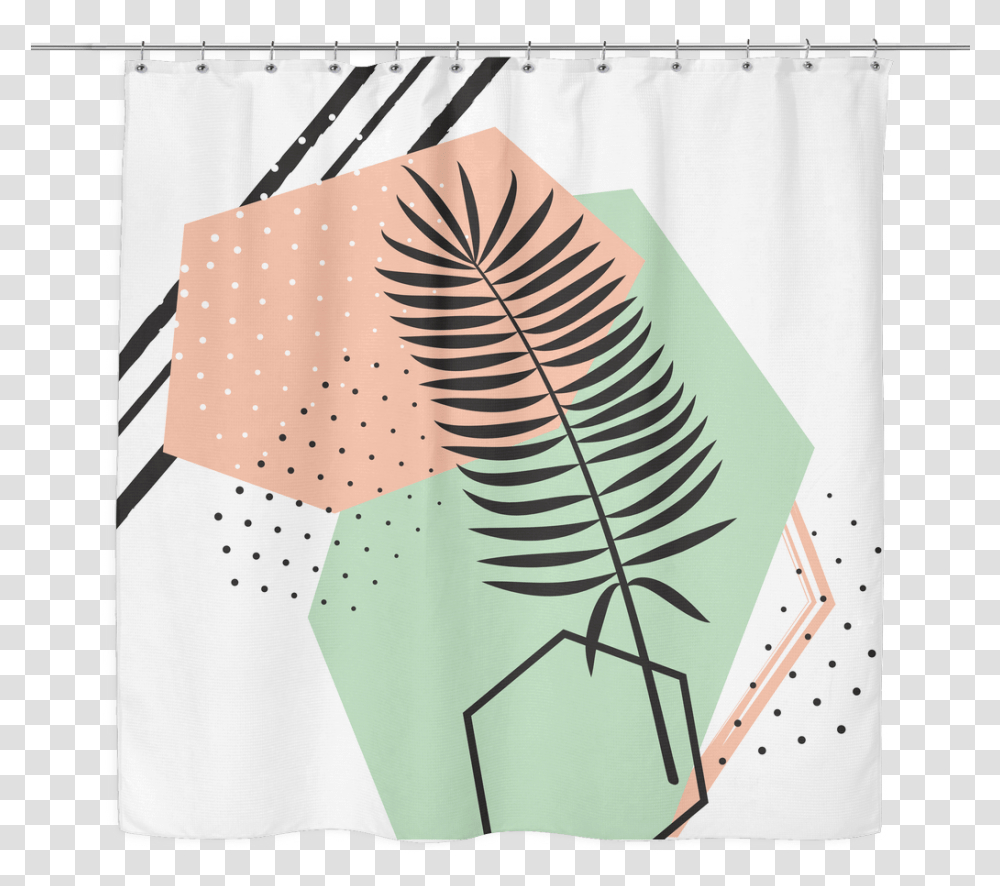 Vapor Wave Palm Frond Shower Curtain Bed Skirt, Texture Transparent Png