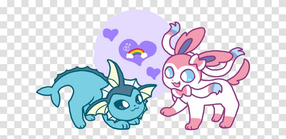 Vaporeon And Sylveon, Animal, Light Transparent Png