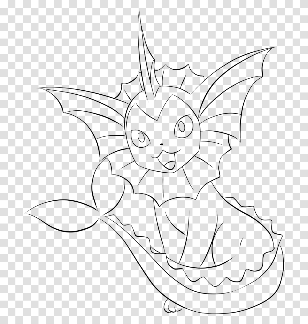 Vaporeon Lineart By Lilly Gerbil Vaporeon Eevee Evolution Line Art With, Pattern, Outer Space, Astronomy, Fractal Transparent Png