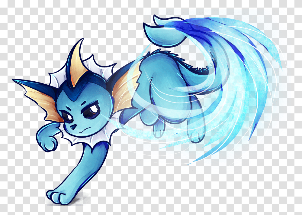 Vaporeon Used Aqua Tail Vaporeon Being Attacked, Outdoors, Water Transparent Png