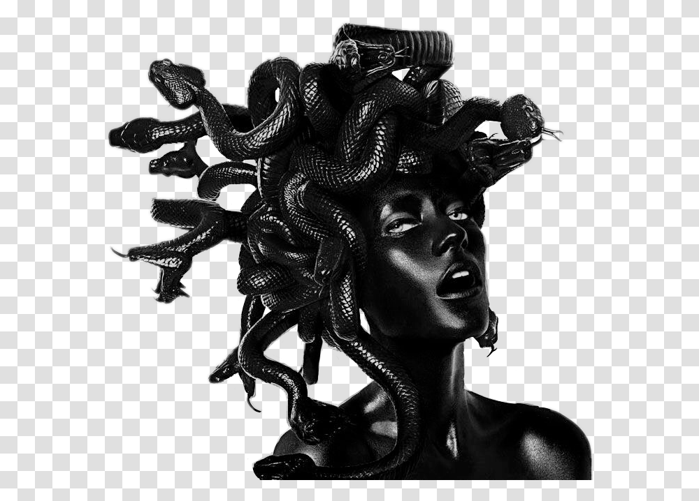 Vaporwave Aesthetic Black Medusa Snake Statue Grunge Myths And Legends Art, Sculpture, Alien, Person, Head Transparent Png