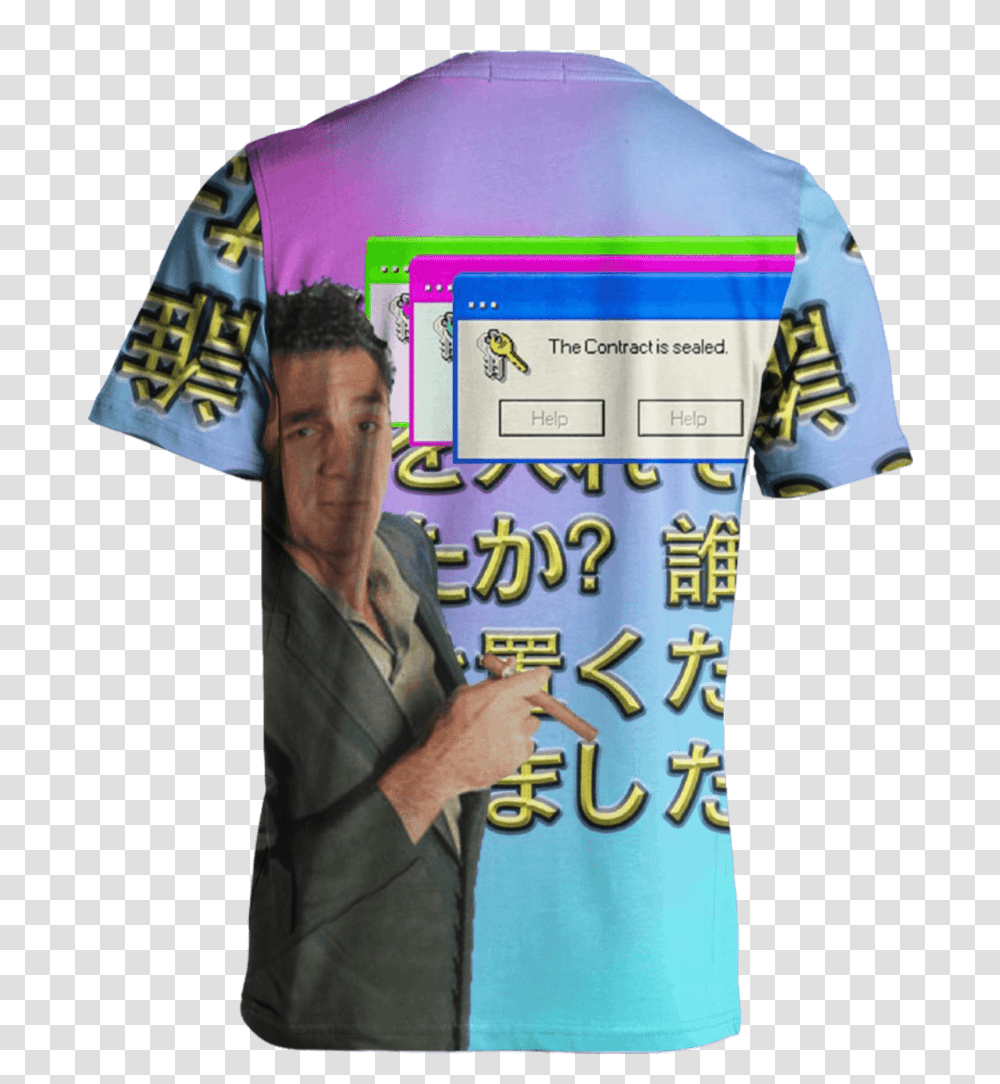 Vaporwave Aesthetic Clothing Sealed Deal Tee, Sleeve, Person, Shirt, Long Sleeve Transparent Png