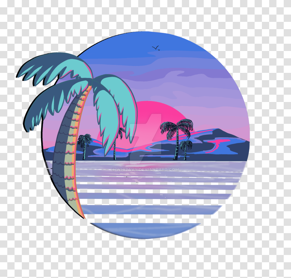 Vaporwave Beach, Outdoors, Nature Transparent Png