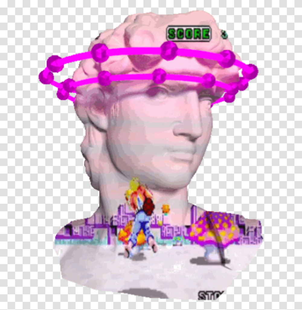 Vaporwave Bust Michael Angelo, Person, Goggles, Accessories, Face Transparent Png