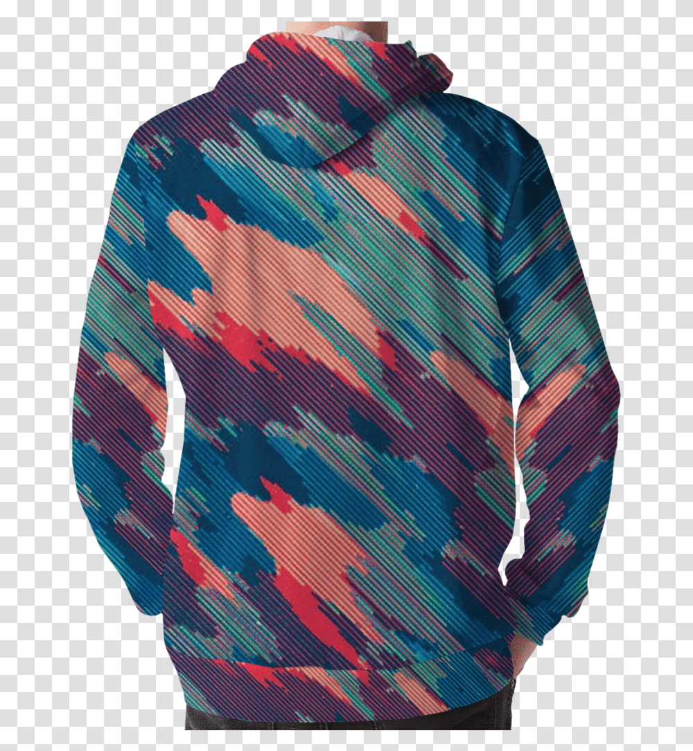 Vaporwave Camo Hoodie BackData Image Id Sweatshirt, Sleeve, Apparel, Long Sleeve Transparent Png