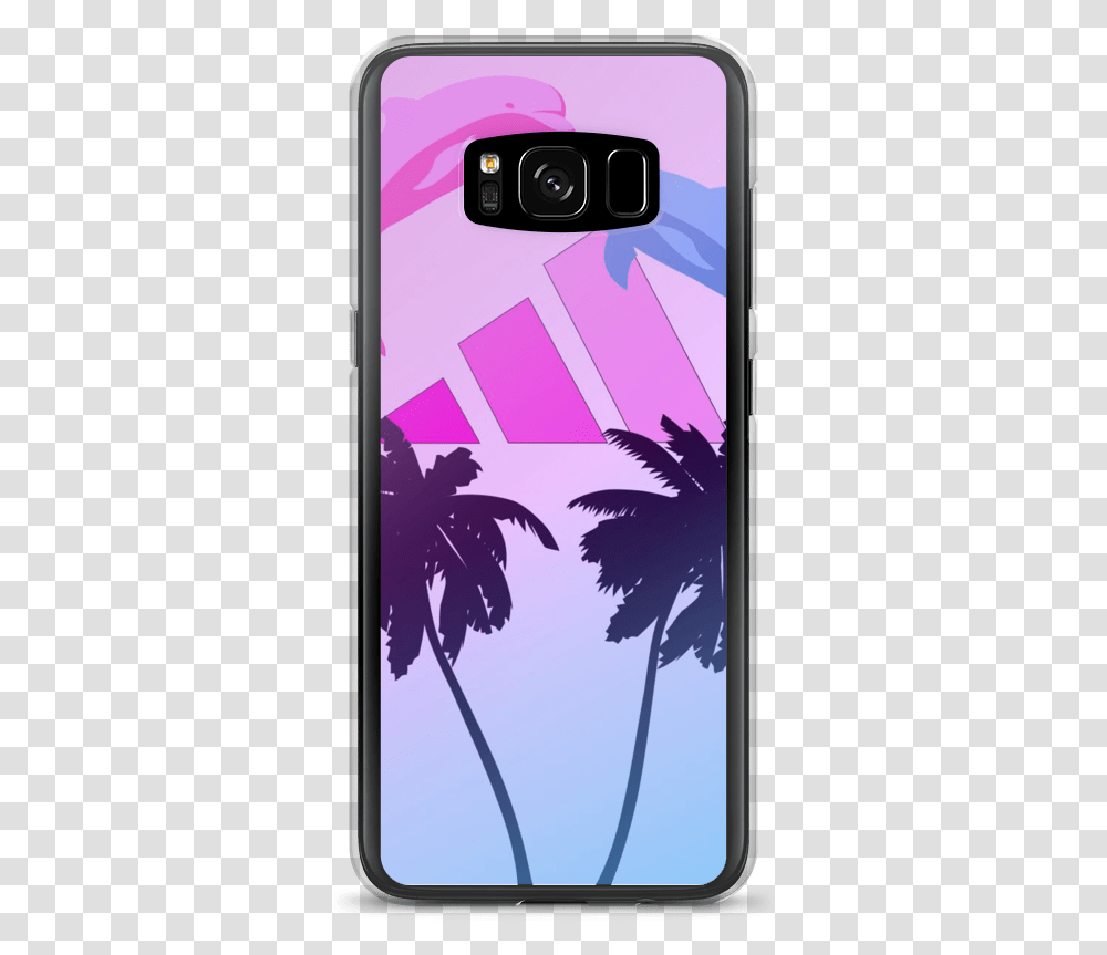 Vaporwave Dolphin Vector Palm Tree, Mobile Phone, Electronics, Cell Phone, Iphone Transparent Png