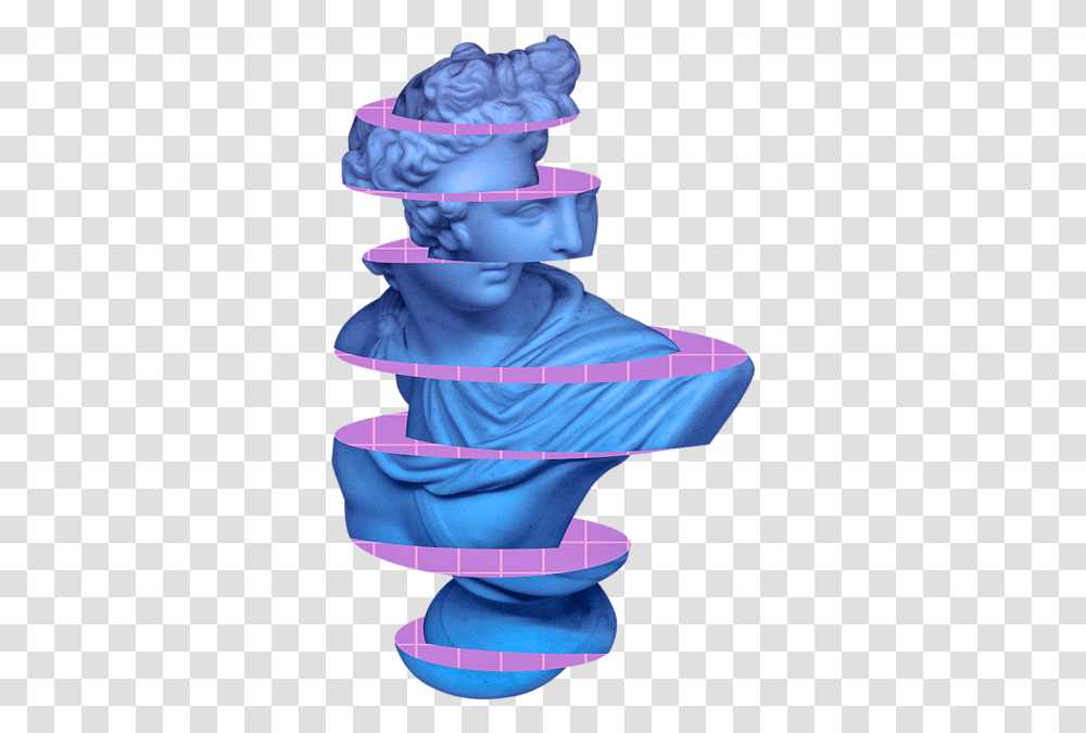 Vaporwave Marble Roman Greek 3d Sliced Statue Gift Round Beach Towel Background Vaporwave Sun, Clothing, Apparel, Bonnet, Hat Transparent Png