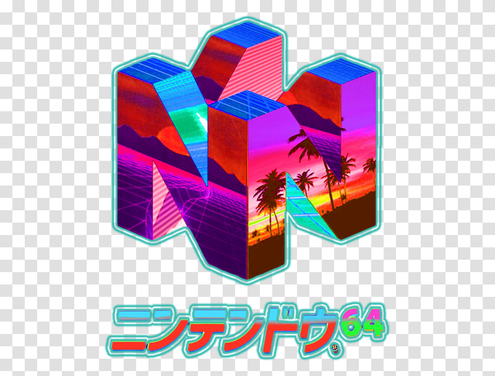 Vaporwave Nintendo 64 Logo, Paper, Flyer Transparent Png