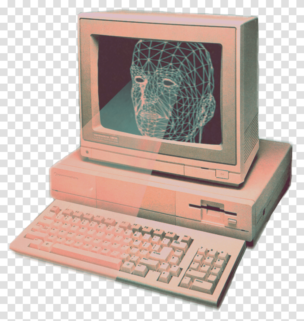 Vaporwave Old Computer Download Computer Sticker, Electronics, Computer Keyboard, Computer Hardware, Laptop Transparent Png