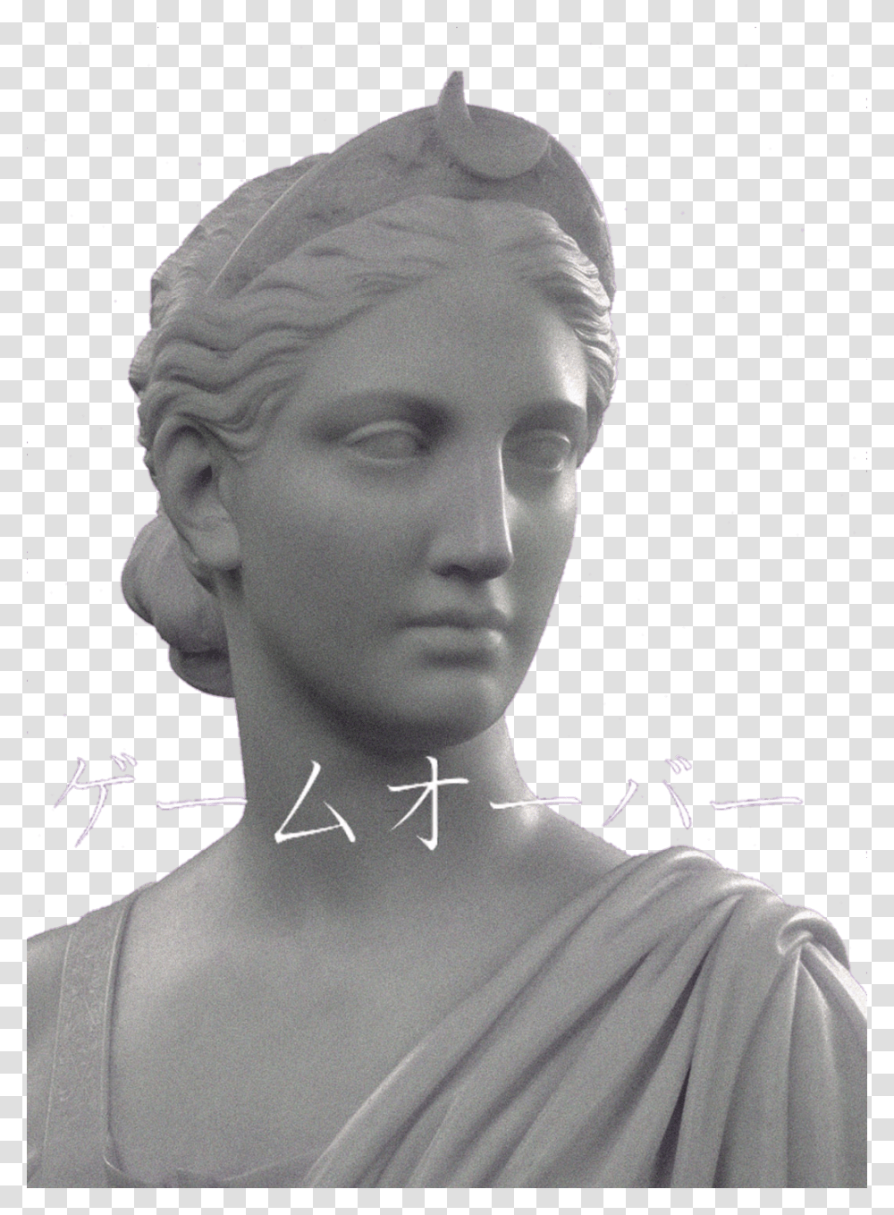 Vaporwave Statue Greek Statue, Head, Sculpture, Person Transparent Png