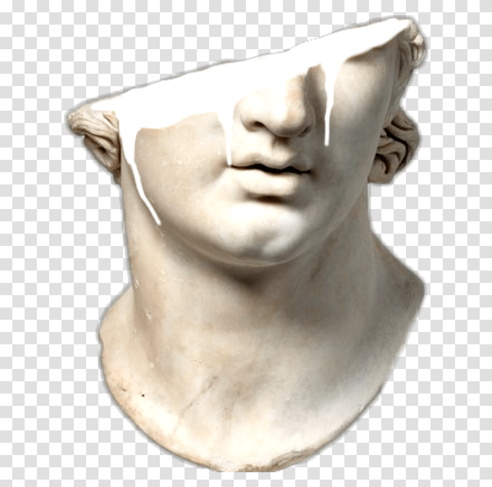 Vaporwave Statue, Sculpture, Head, Person Transparent Png