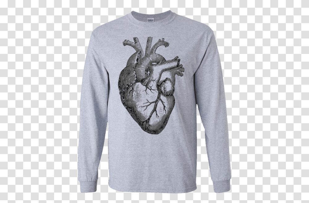 Variation Corazon Dibujo A Lapiz Full Size Download Drawing Of A Human Heart, Sleeve, Clothing, Long Sleeve, Person Transparent Png