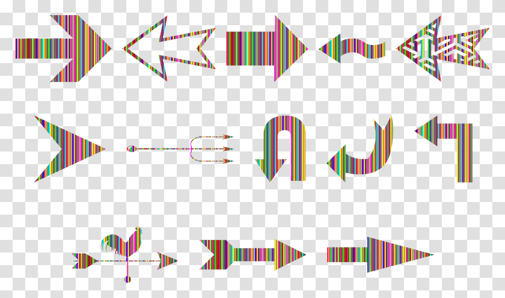 Variety Of Colorful Striped Arrows Clip Arts Icon, Number, Lighting Transparent Png