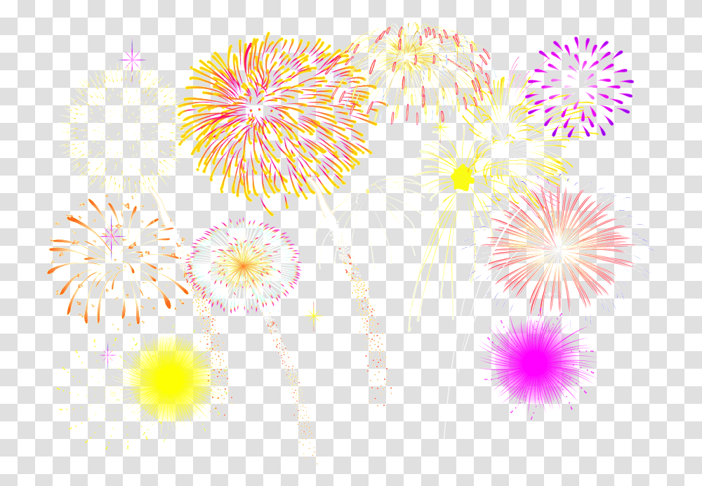 Various Colors Of Fireworks New Year Fireworks, Nature, Outdoors, Night, Plant Transparent Png