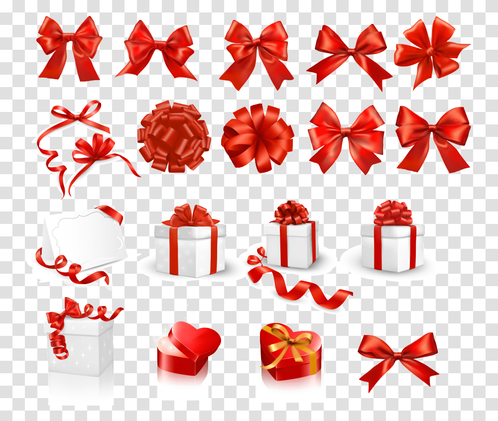 Various Gift Boxes And Bow, Food, Dessert, Birthday Cake, Christmas Stocking Transparent Png