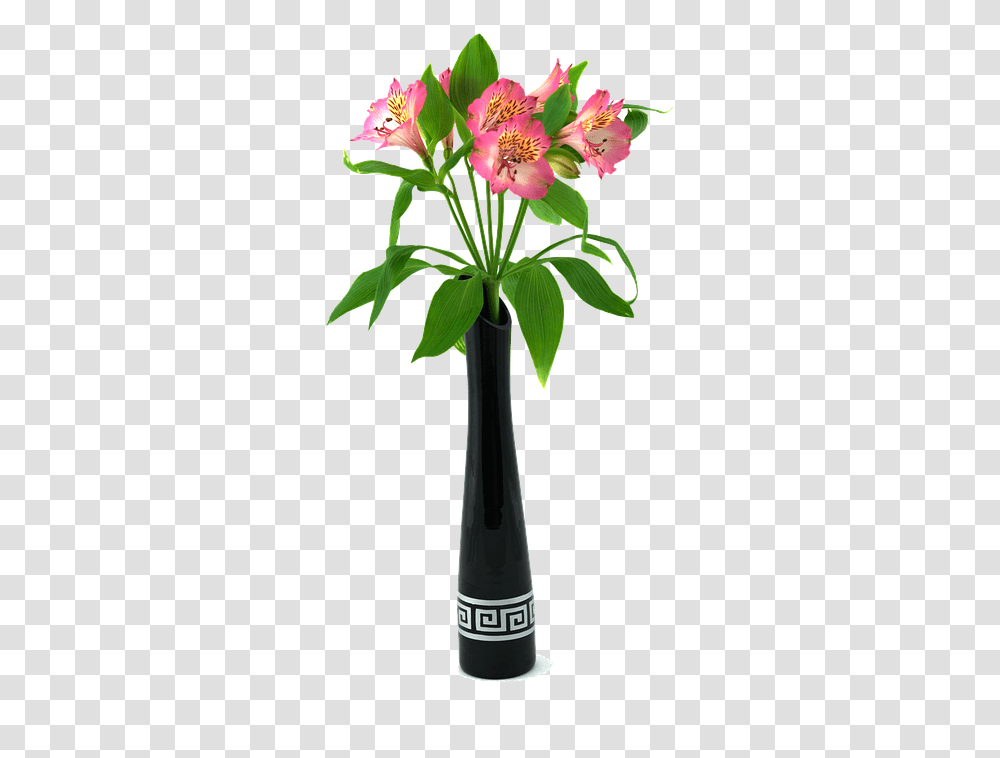Vase Ceramics Flowers Alstremeria Interior Vase, Plant, Blossom, Tree, Palm Tree Transparent Png