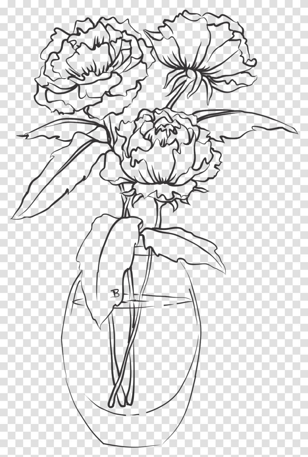 Vase Clipart Drawn Flower Drawing Of Flower Vase, Stencil, Arrow, Cupid Transparent Png