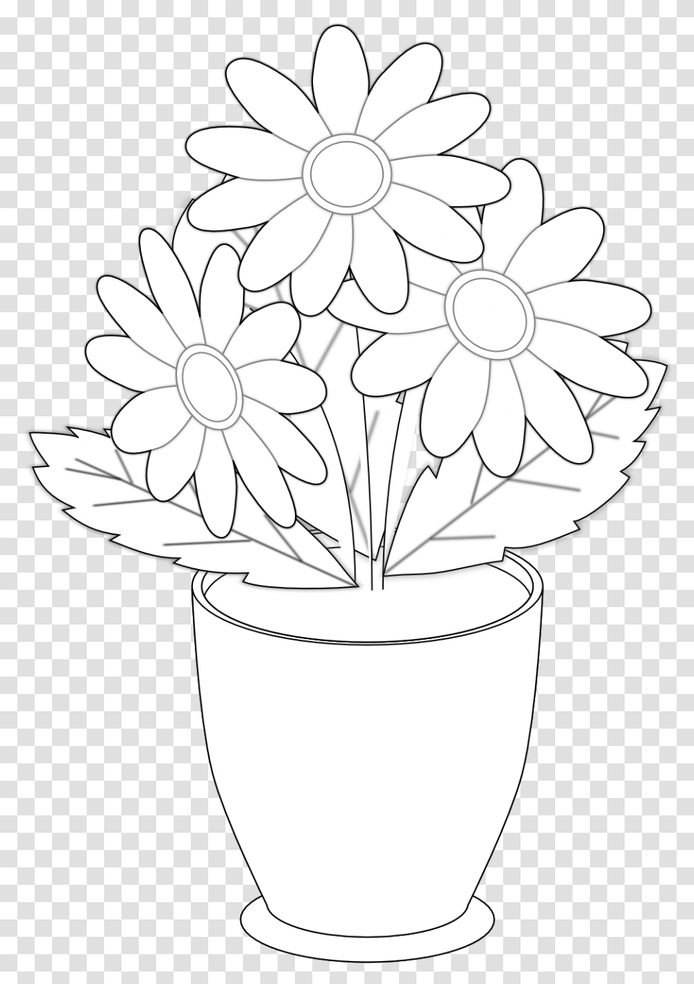 Vase Of Flower Drawing, Plant, Blossom Transparent Png