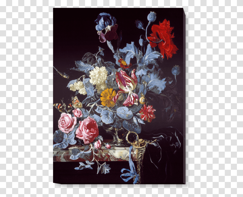 Vase Of Flowers With A Watch, Floral Design, Pattern Transparent Png
