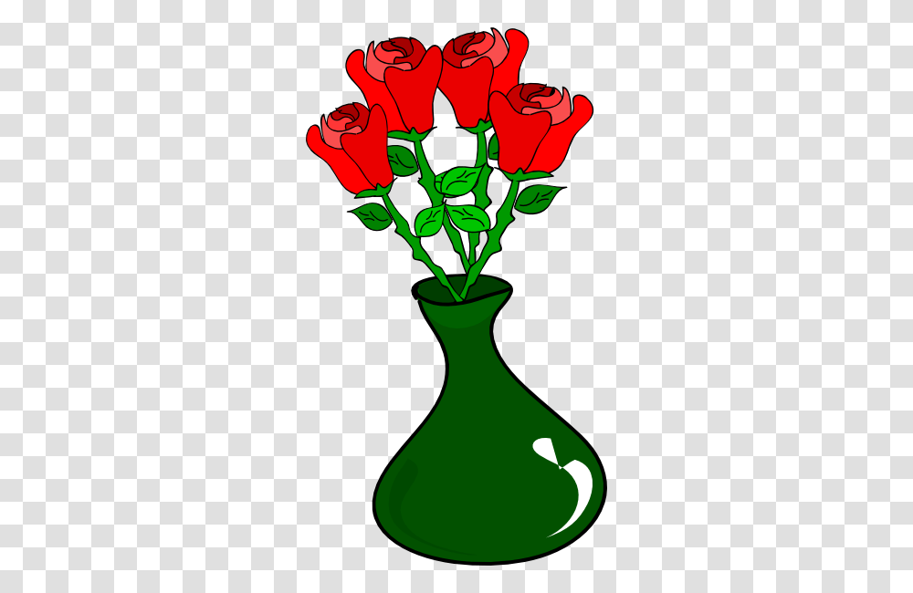 Vase Of Roses Clip Arts Download, Plant, Flower, Tulip, Green Transparent Png