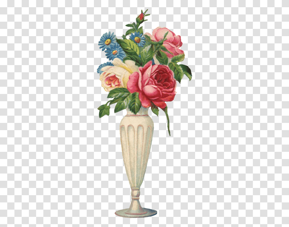 Vase Vintage Rose Public Domain Vintage Flower, Jar, Pottery, Potted Plant, Planter Transparent Png