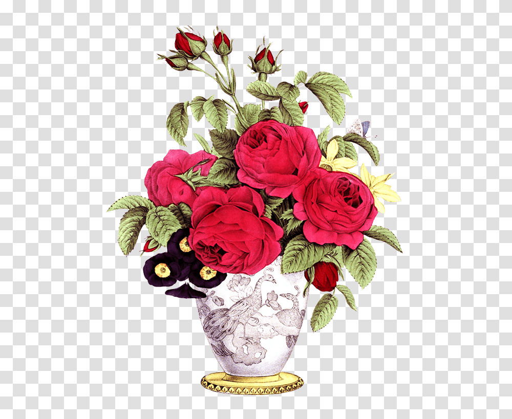 Vase With Rose Flowers Rose Flower Vase Drawing, Plant, Flower Bouquet, Flower Arrangement, Blossom Transparent Png