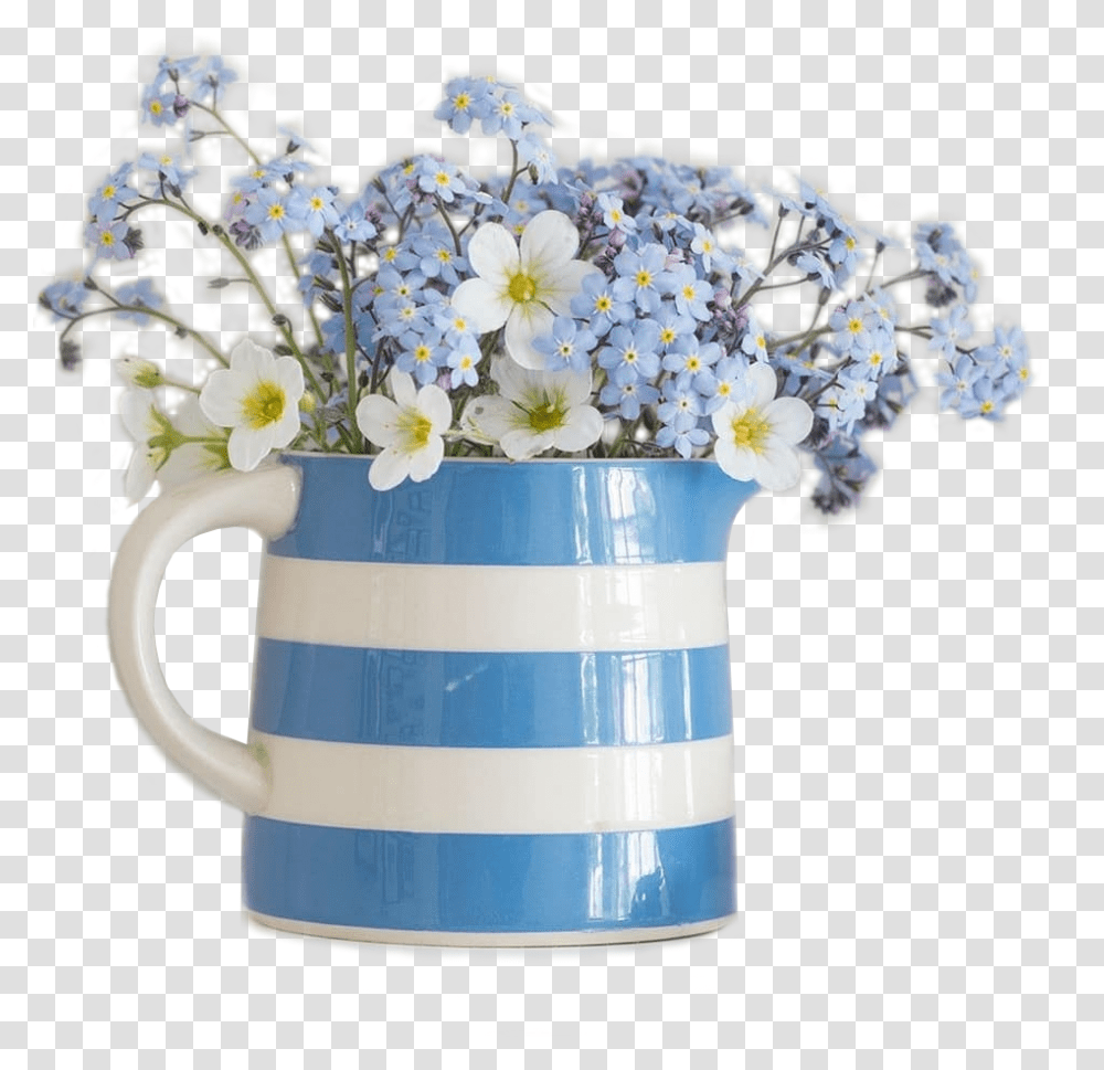 Vaso Azul Com Flor Azul Immagini Buon Pomeriggio Il Lato In Fiore, Plant, Flower, Blossom, Coffee Cup Transparent Png