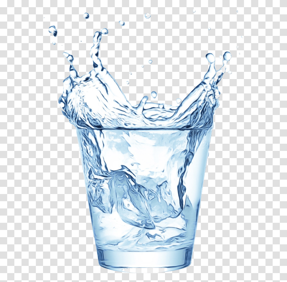 Vaso Con Agua Tronador Watercolor Glass Of Water, Chicken, Bird, Animal, Outdoors Transparent Png