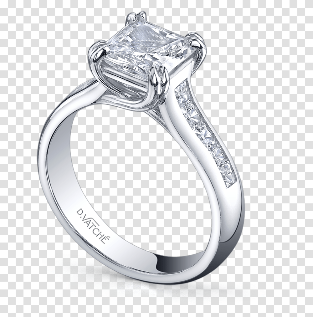 Vatche Double X Prong Princess W Pr Channel Engagement Pre Engagement Ring, Jewelry, Accessories, Accessory, Platinum Transparent Png