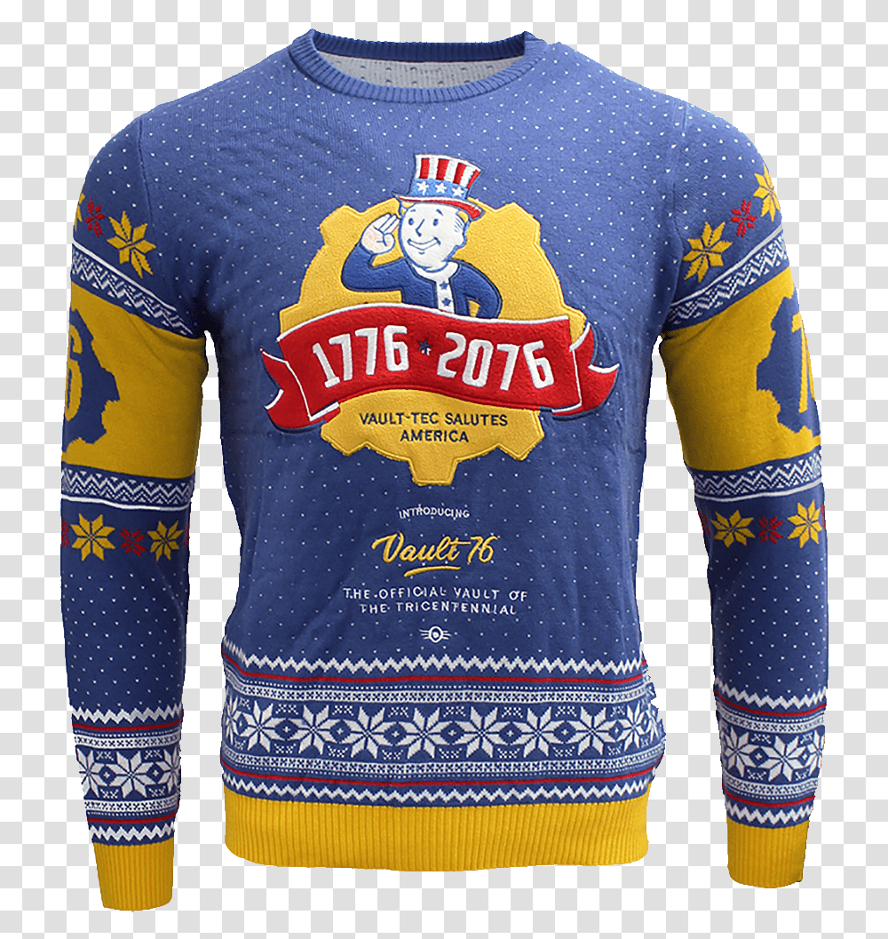 Vault Tec Christmas Sweater Fallout 76 Pullover, Sleeve, Long Sleeve, Shirt Transparent Png
