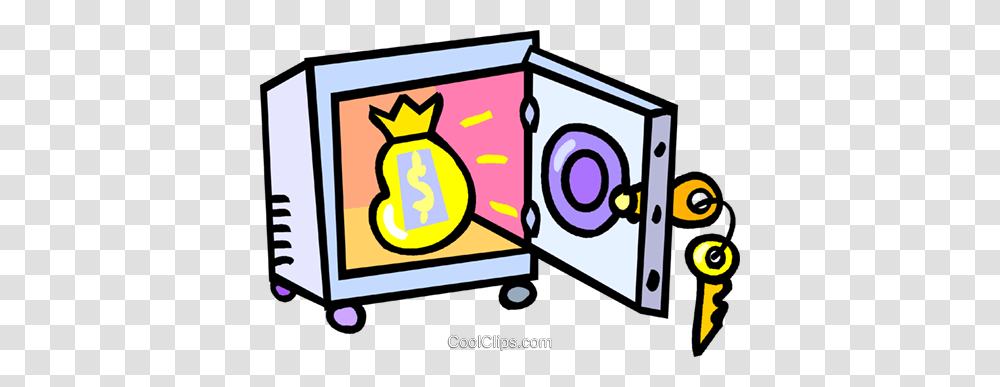 Vault With A Bag Of Money Royalty Free Vector Clip Art, Electronics, Number Transparent Png