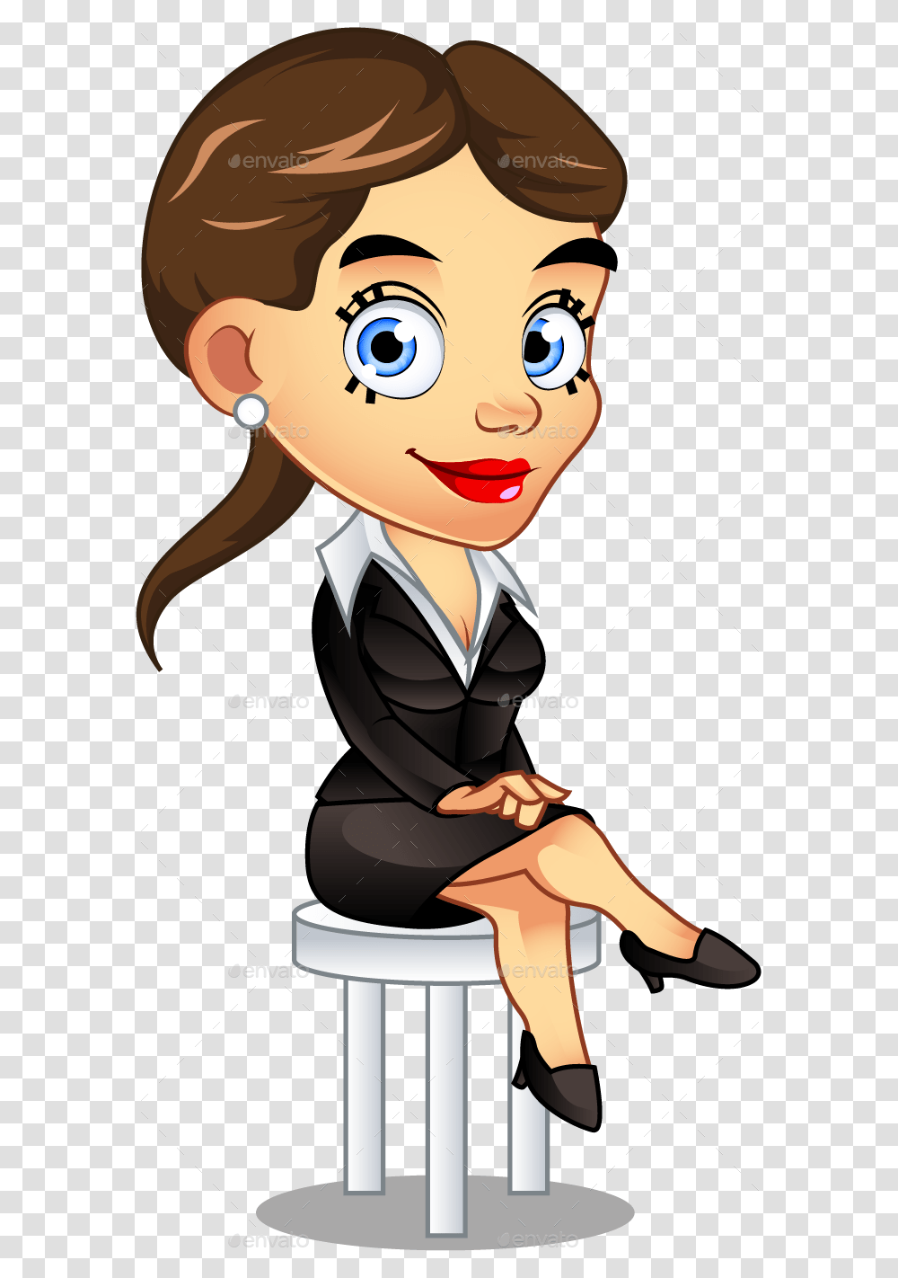 Vector Ambitious Office Lady Character Cartoon Office Girl Clipart, Indoors, Room, Bathroom, Toilet Transparent Png