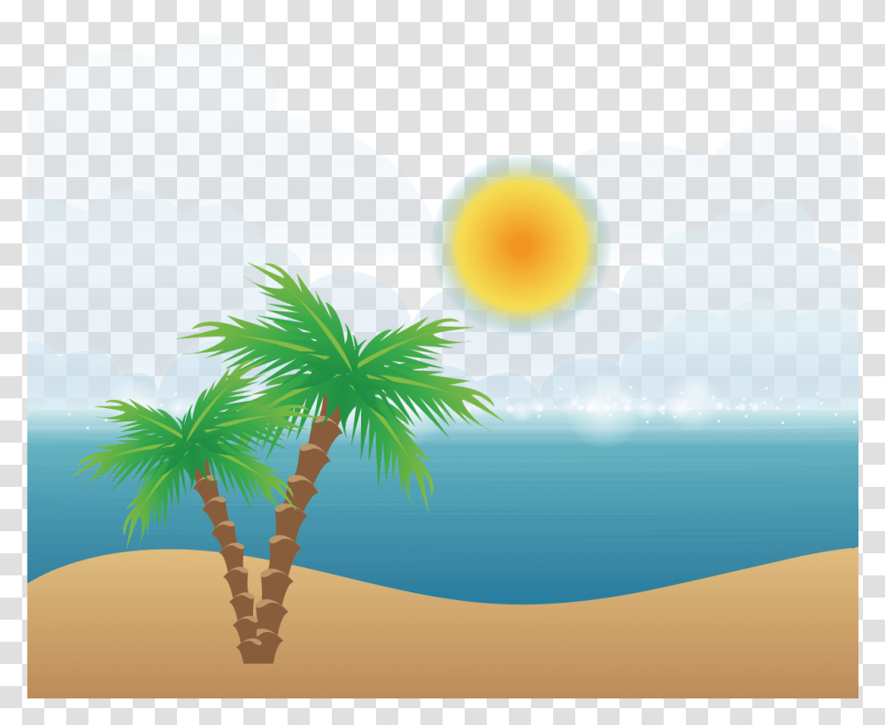 Vector Beach Island, Tree, Plant, Palm Tree, Outdoors Transparent Png