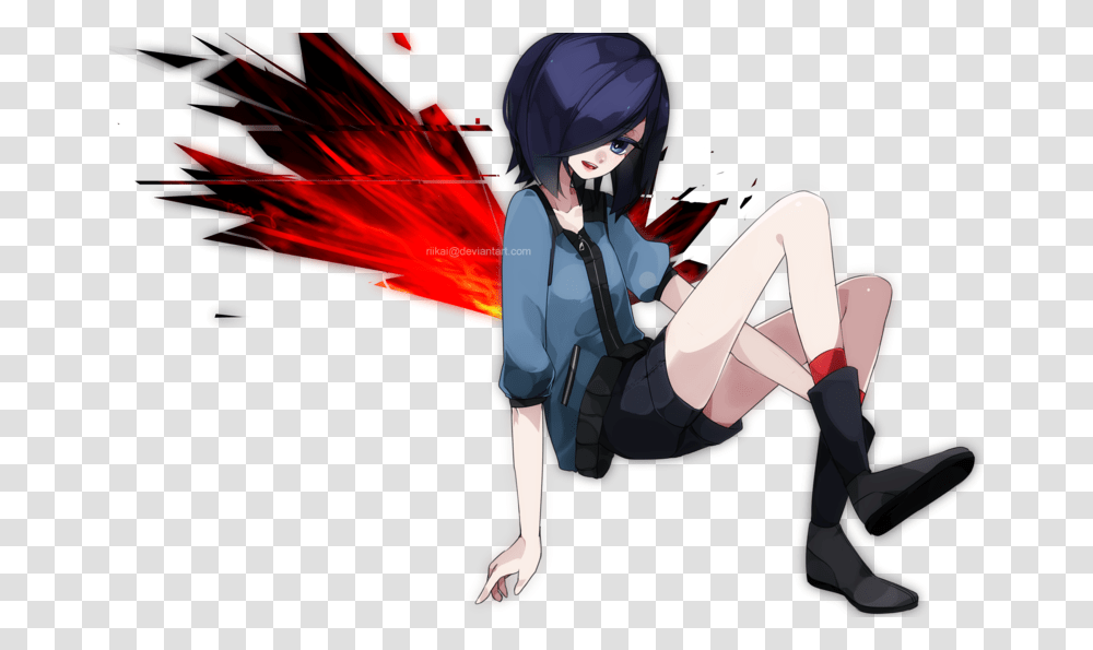 Vector Black And White Download Touka Drawing Tokyo Tokyo Ghoul Touka, Helmet, Person Transparent Png