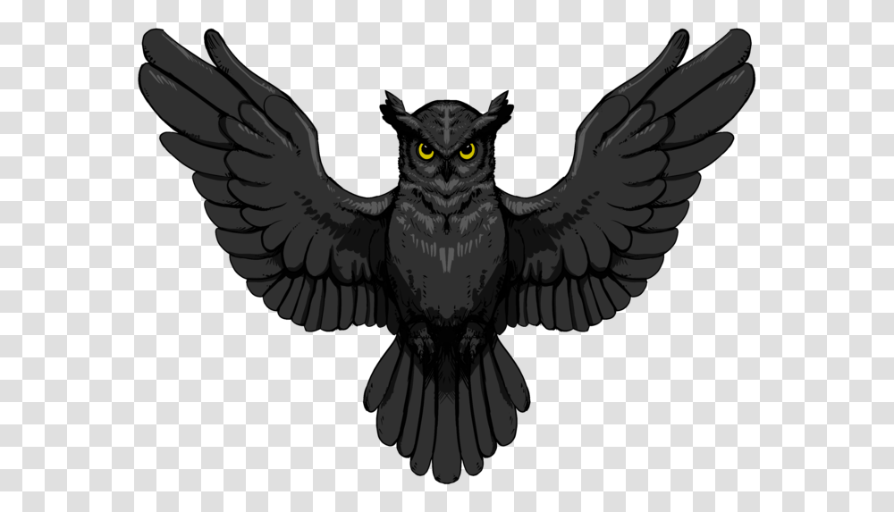 Vector Black And White Library Dark Owl By Joe Dark Owl, Animal, Bird, Flying Transparent Png