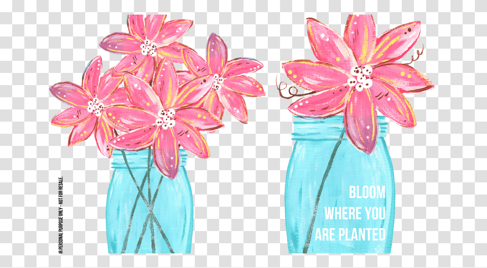 Vector Bouquet Mason Jar Flower Flower Mason Jar Clip Art Free, Plant, Anther, Lily, Daisy Transparent Png