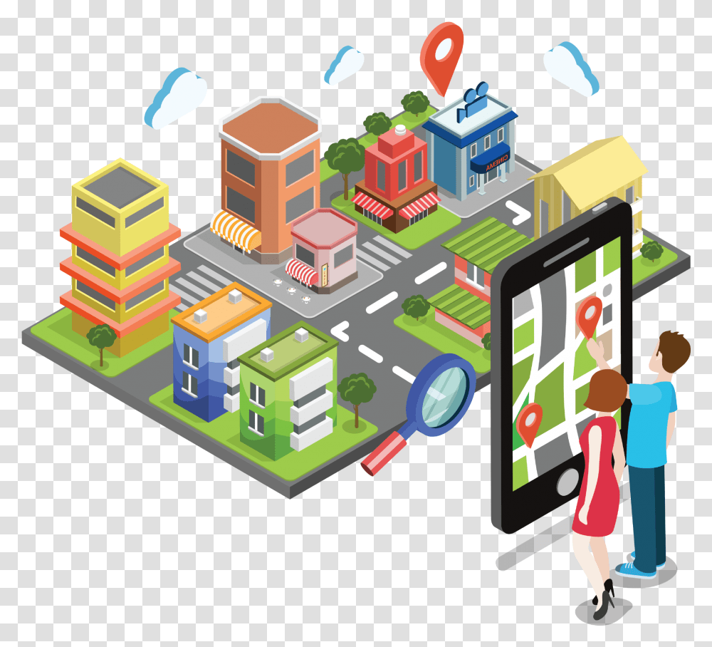 Vector Business Ann Global Positioning System Infographic Free Clipart Map City Navigation, Toy, Urban, Building, Person Transparent Png