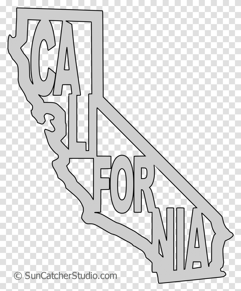 Vector California Map Outline, Stencil, Poster Transparent Png